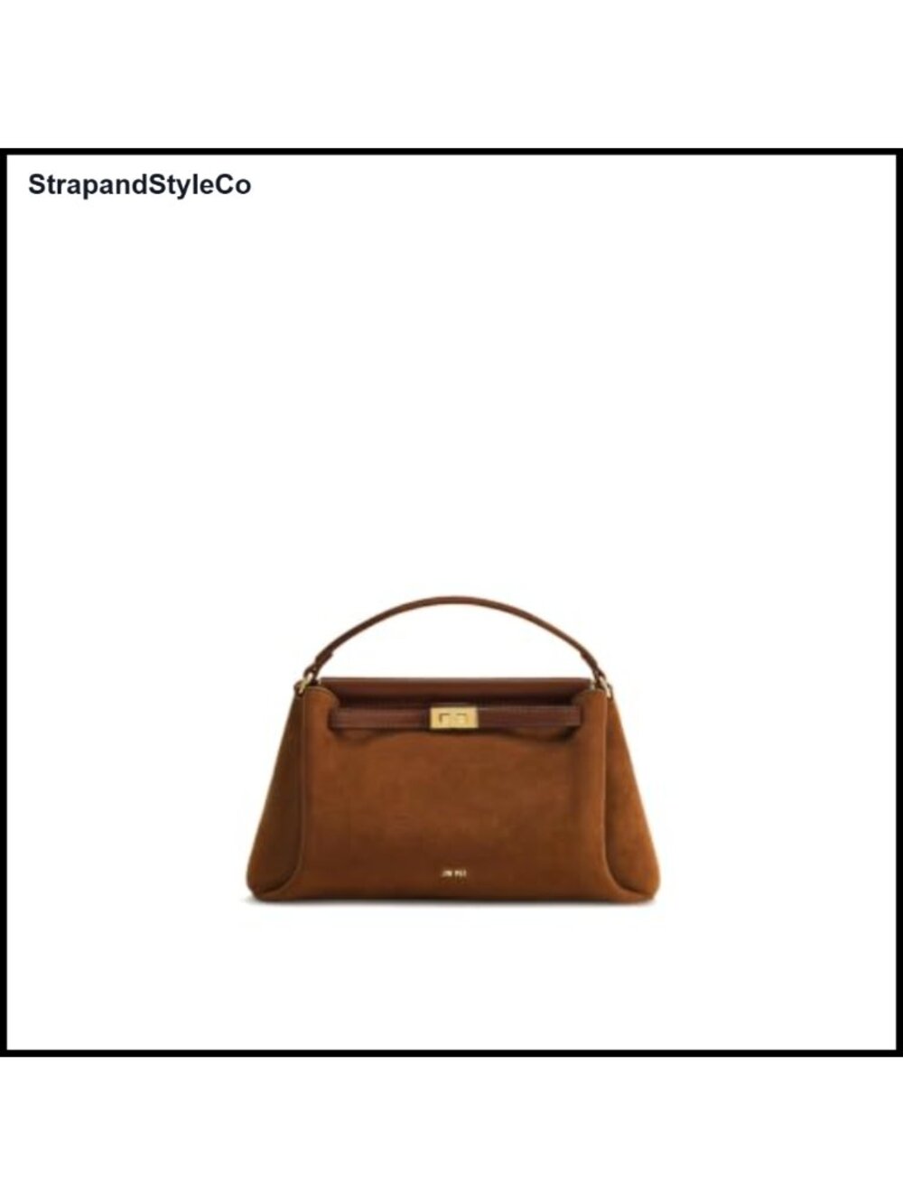 Faux Suede Satchel Top Handle Crossbody Bag Twist Lock Vegan Leather